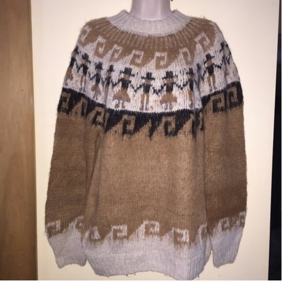 BOLIVIA HANDKNITS 100% alpaca sweater/UnisexL - Picture 1 of 5